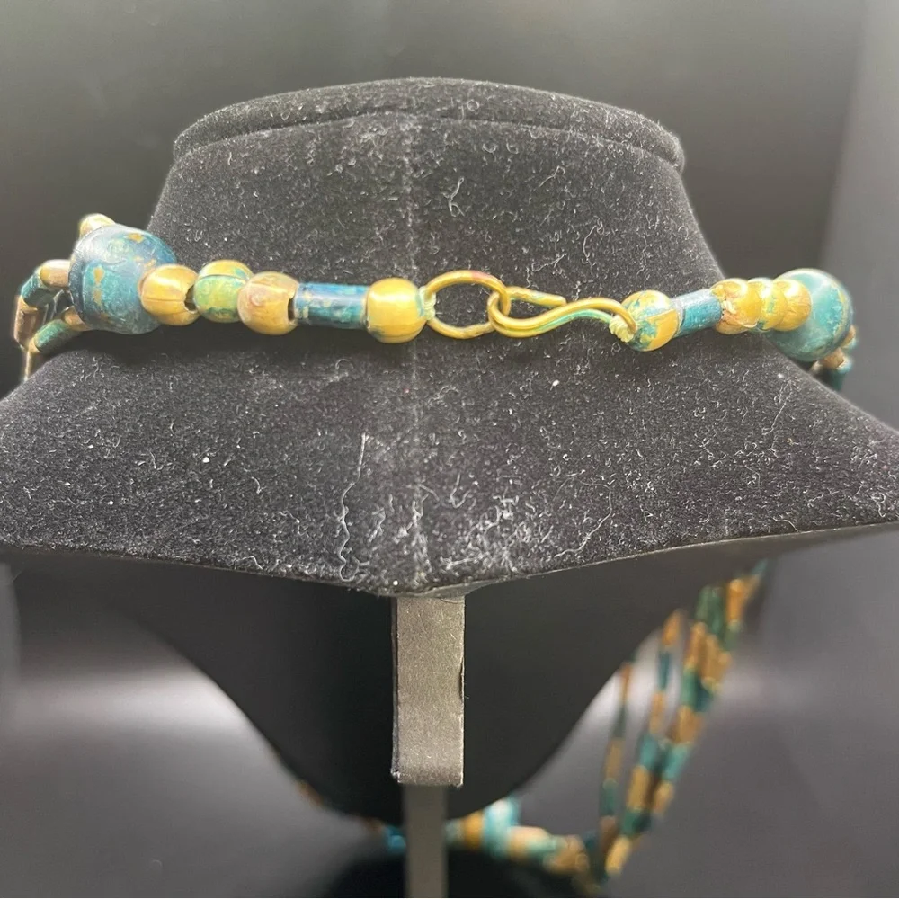 Vintage Style Boho Necklace Painted Wood Beads - Picture 14 of 14